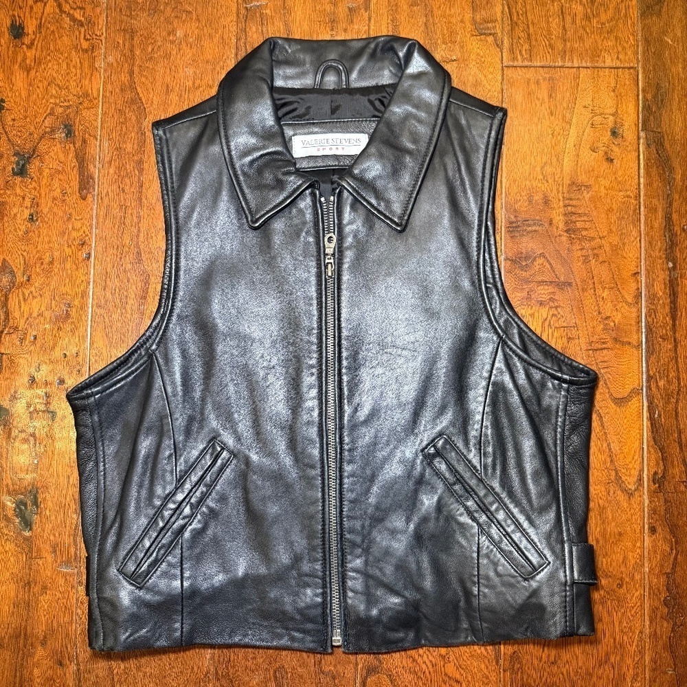 Valerie Steven’s Leather Vest Size 8
